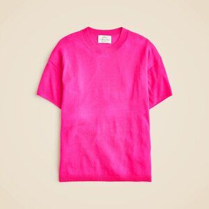 NWT J.Crew Spring Street Featherweight Cashmere Relaxed T-shirt Pink Sweater L